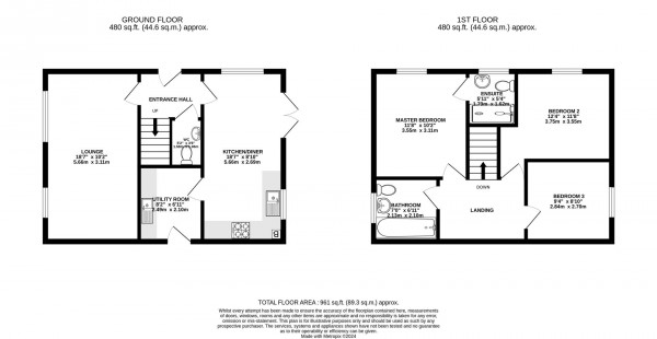 Floorplan for Woodcote Way, Walton, Chesterfield