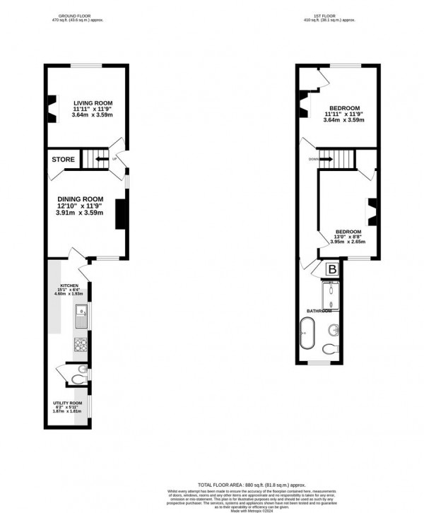 Floorplan for Brockwell Lane, Brockwell, Chesterfield