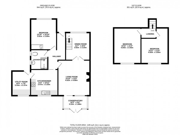 Floorplan for Lilac Grove, Glapwell, Chesterfield