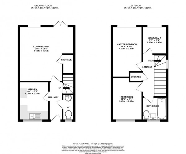 Floorplan for East Street, Doe Lea, Chesterfield