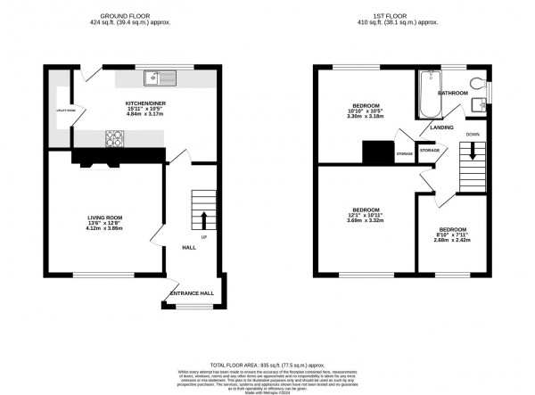 Floorplan for Flamsteed Crescent, Chesterfield