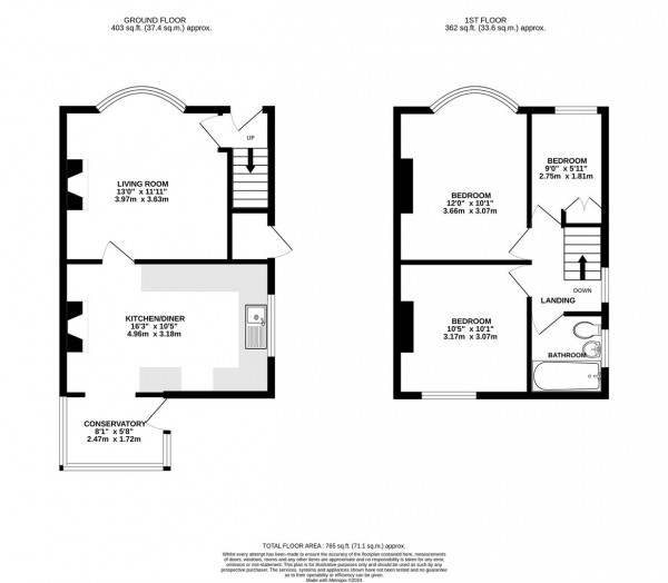 Floorplan for Brearley Avenue, New Whittington, Chesterfield