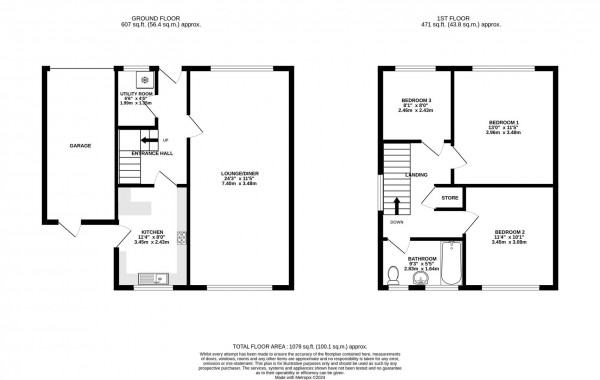 Floorplan for Nelson Street, Whittington Moor, Chesterfield