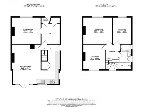 Floorplan for Littlemoor Crescent, Newbold, Chesterfield