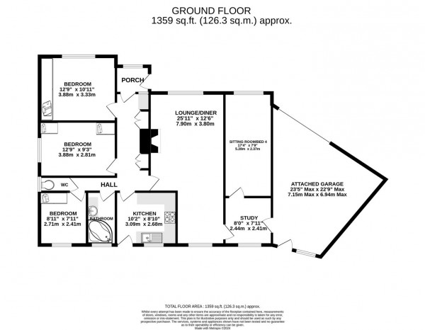 Floorplan for Welbeck Drive, Wingerworth, Chesterfield