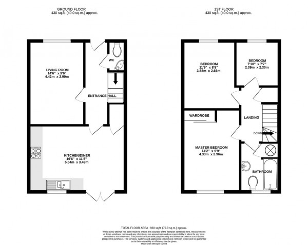 Floorplan for Lesser Drive, Holmewood, Chesterfield