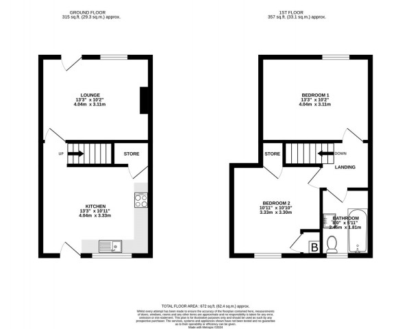 Floorplan for Meakin Street, Hasland, Chesterfield