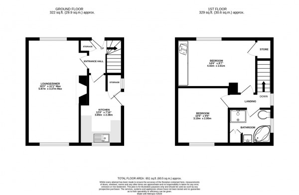 Floorplan for Loads Road, Holymoorside, Chesterfield