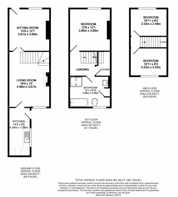 Floorplan for Creswell Road, Clowne, Chesterfield