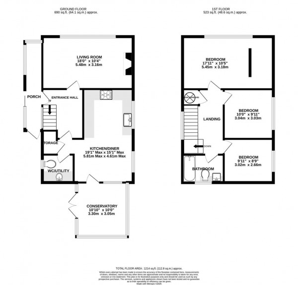 Floorplan for Hunloke Avenue, Walton, Chesterfield