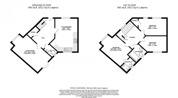 Floorplan for Southdown Close, Doe Lea, Chesterfield