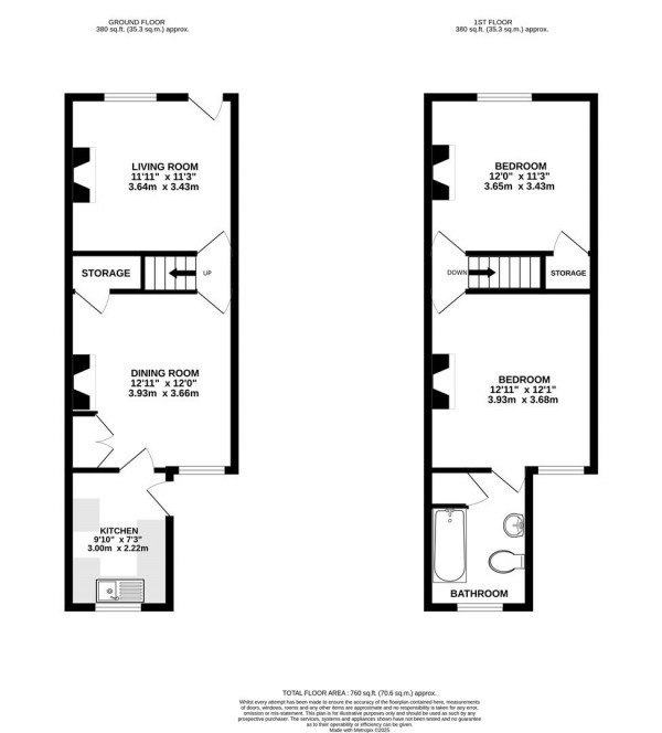 Floorplan for New Street, North Wingfield, Chesterfield