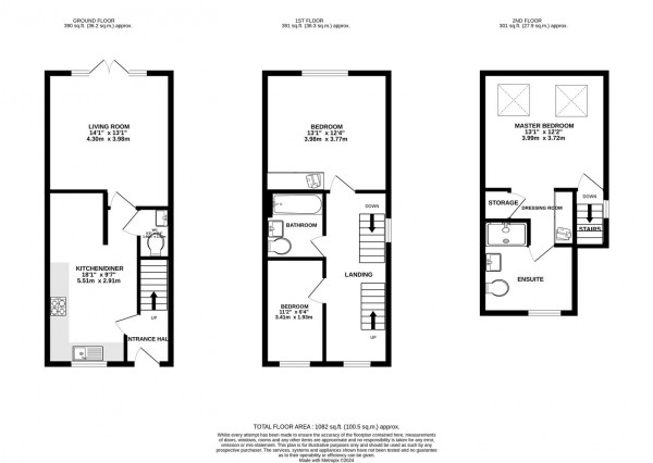 Floorplan for Hetton Drive, Clay Cross, Chesterfield