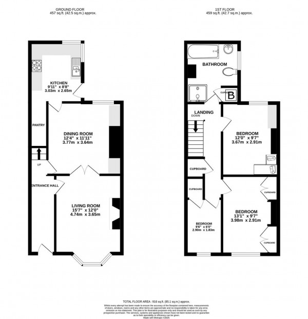 Floorplan for Queen Victoria Road, New Tupton, Chesterfield