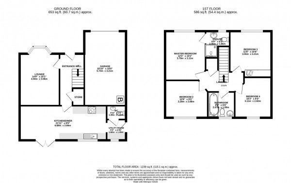 Floorplan for Brookfield Close, Grassmoor, Chesterfield