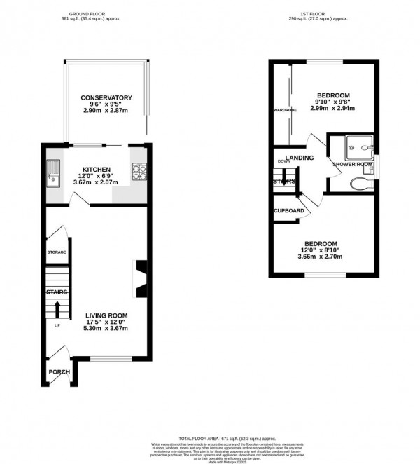 Floorplan for Ridgeway Avenue, Bolsover, Chesterfield