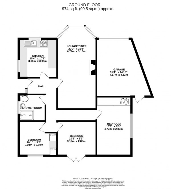 Floorplan for Churchland Avenue, Holmewood, Chesterfield