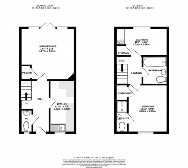 Floorplan for Middle Lane, Danesmoor, Chesterfield