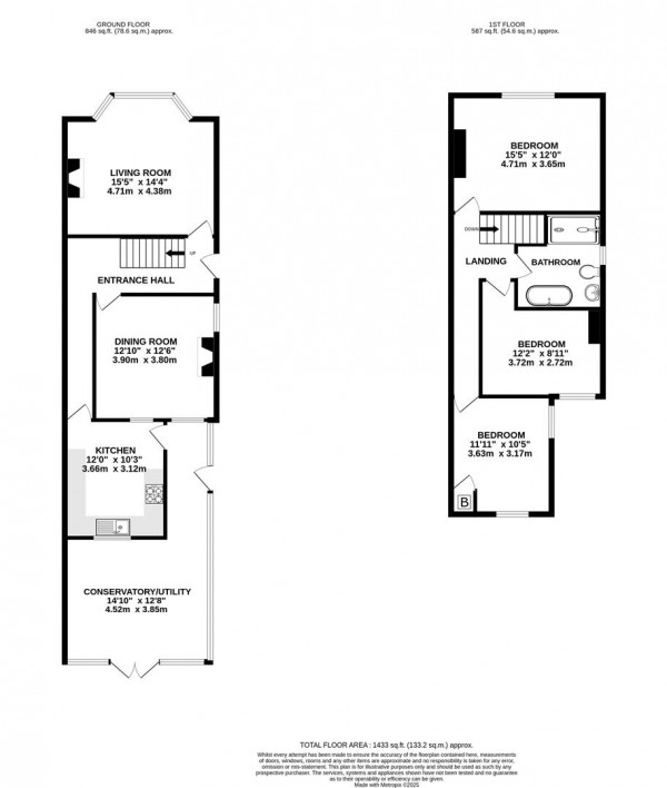 Floorplan for Chatsworth Road, Brampton, Chesterfield