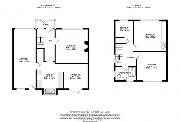 Floorplan for Glasshouse Lane, New Whittington, Chesterfield