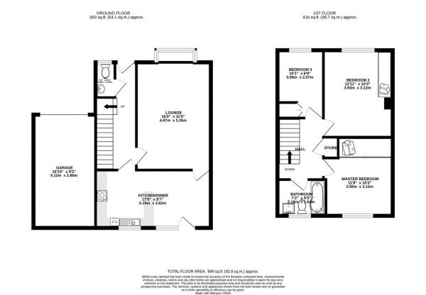 Floorplan for Nottingham Drive, Wingerworth, Chesterfield